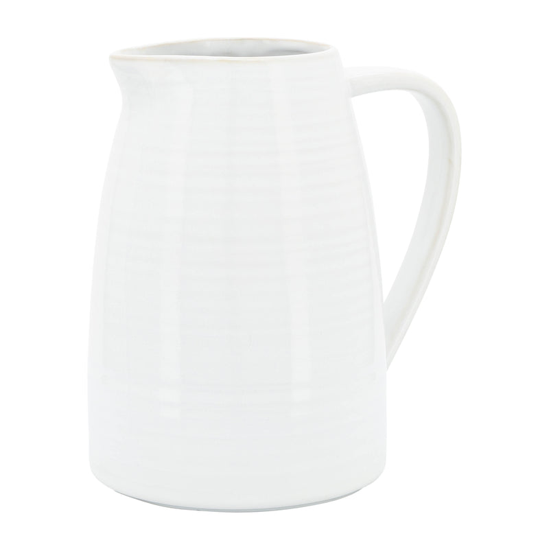 CER, 8"H PITCHER, WHITE