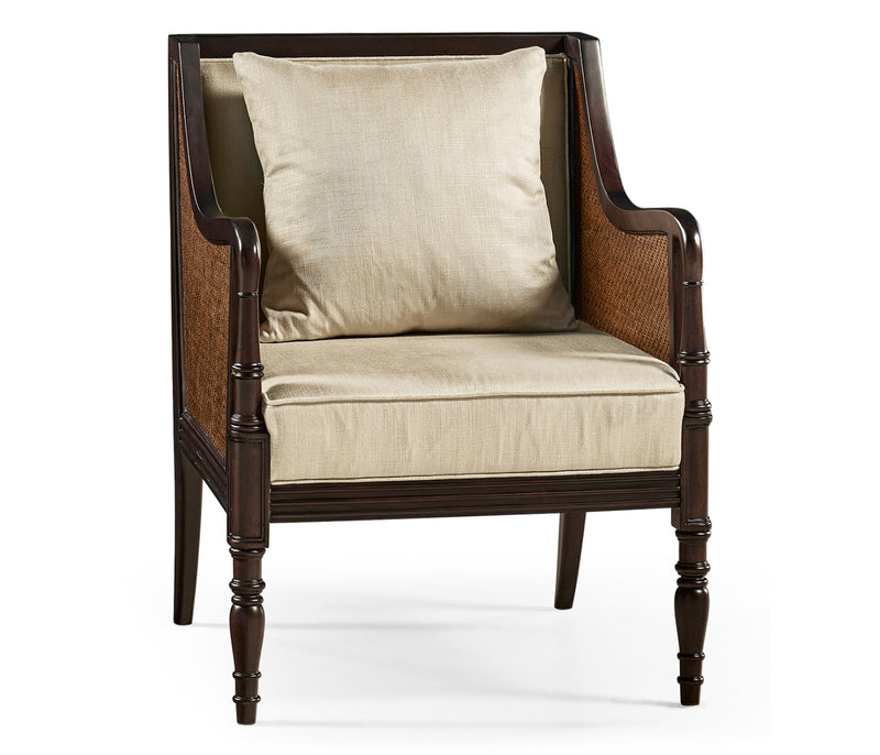 JC Modern - Langkawi Collection - Bergere Brown Rattan Matte Sides & Back Occasional Chair