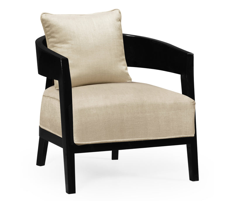 JC Modern - Indochine Collection - Smoky Black Tub Chair with Back Pillow