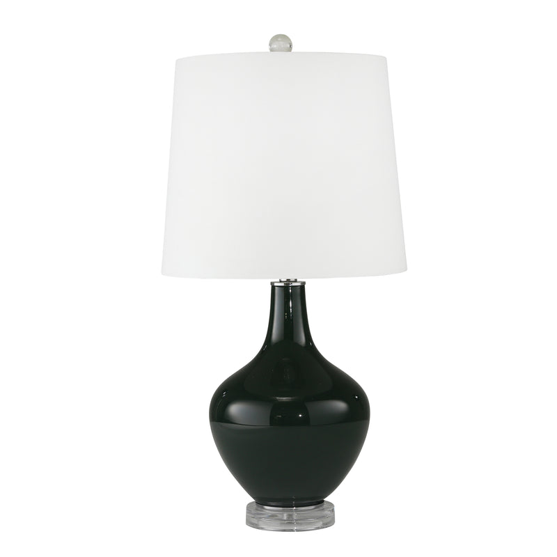 METAL 25" TWIN LIGHT TABLE LAMP ON MARBLE BASE, AN