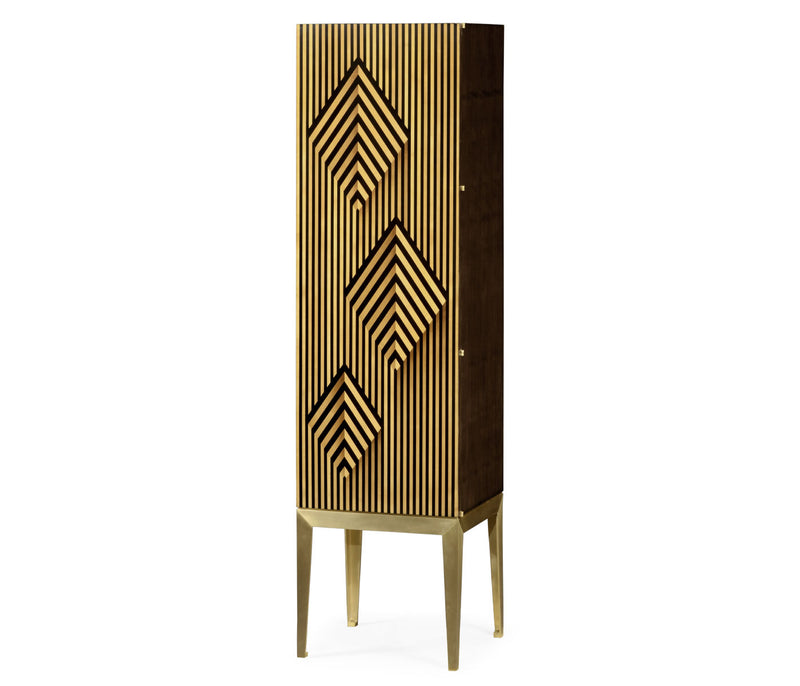 JC Modern - Op Art Collection - Op Art Diamond Bright Satinwood Right Drinks Cabinet