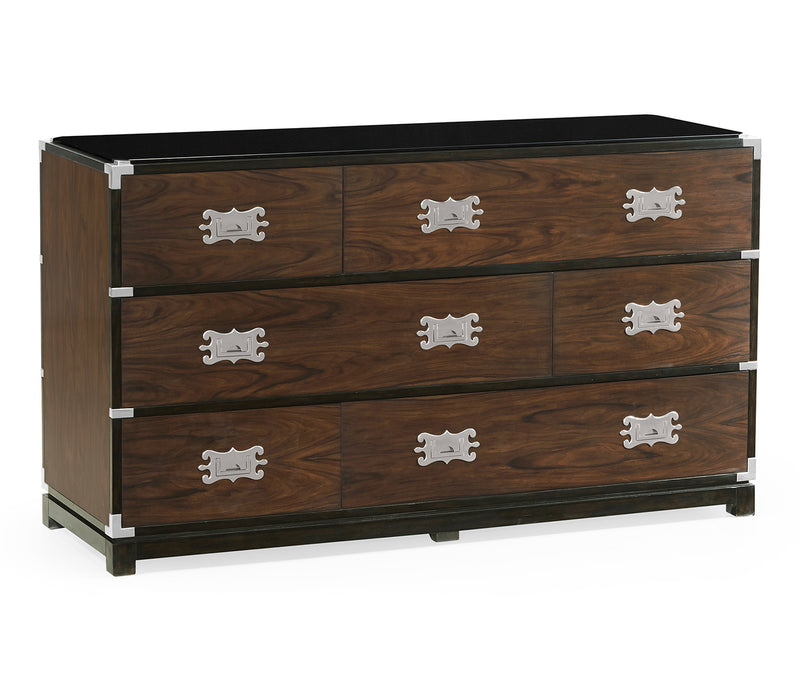 JC Modern - Campaign Collection - Large Campaign Style Dark Santos Rosewood Chest of Six Drawers