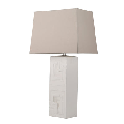 CERAMIC RECTANGLE TABLE LAMP W/ MAZE DESIGN 26", M