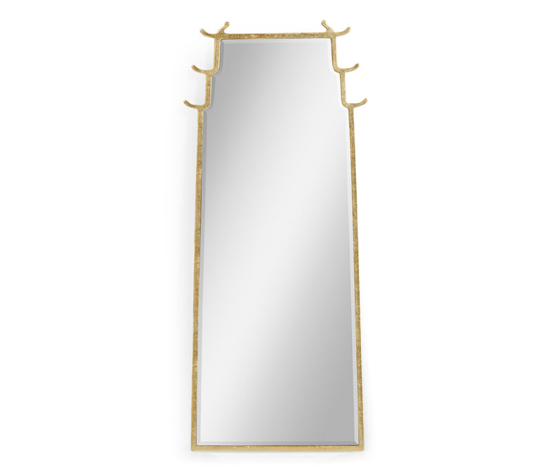 JC Modern - Indochine Collection - Asian Fusion Dorado Bronze Floor Standing Mirror