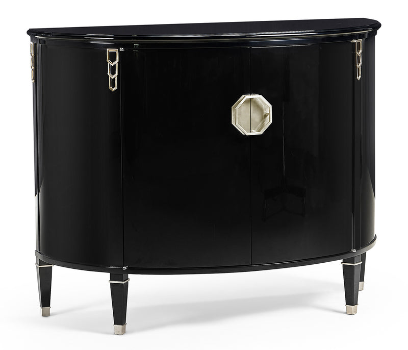 JC Modern - Eclectic Collection - Demilune Smoky Black Storage Cabinet