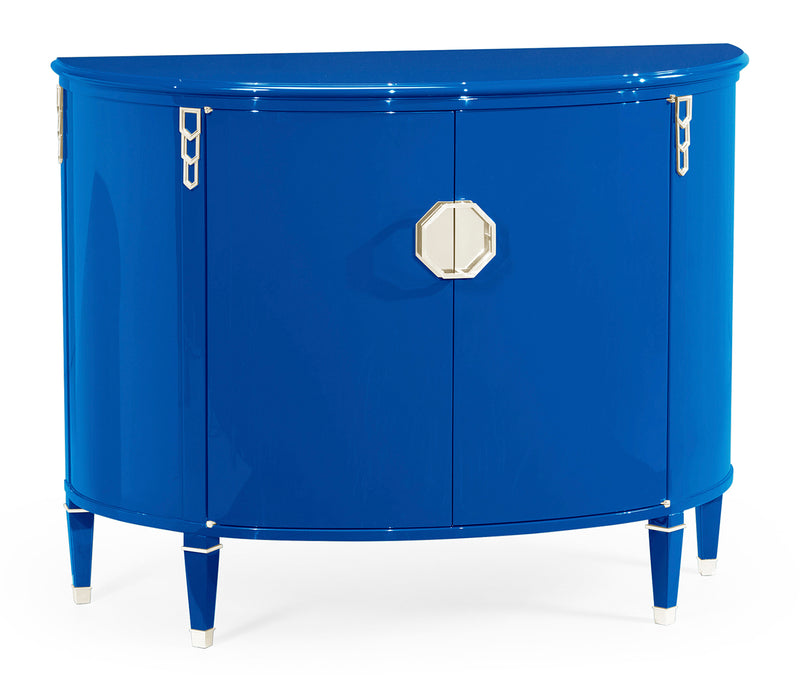 JC Modern - Eclectic Collection - Demilune Royal Blue Storage Cabinet