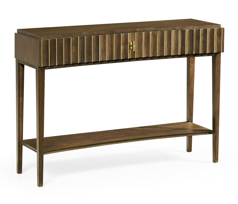 JC Modern - Cosmo Collection - Bowed Autumn Walnut Reeded Console Table