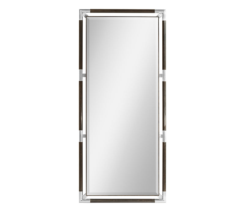 JC Modern - Campaign Collection - Campaign Style Charcoal Floor Standing Mirror