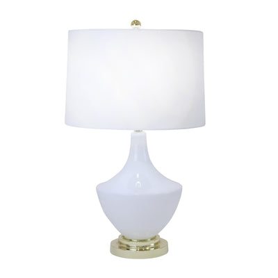 GLASS GENIE TABLE LAMP 28", WHITE