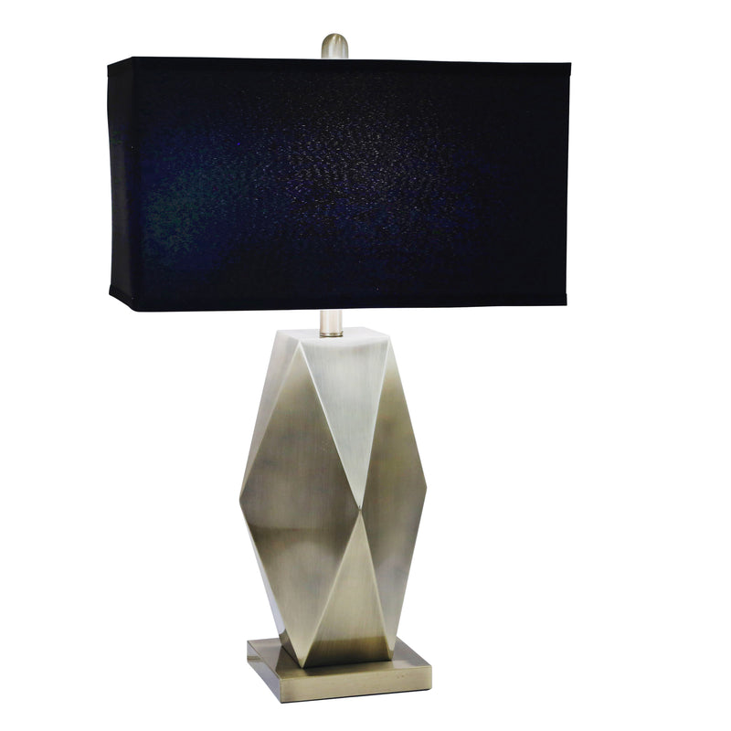 METAL 28" MULTI-FACETED TABLE LAMP, BRONZE