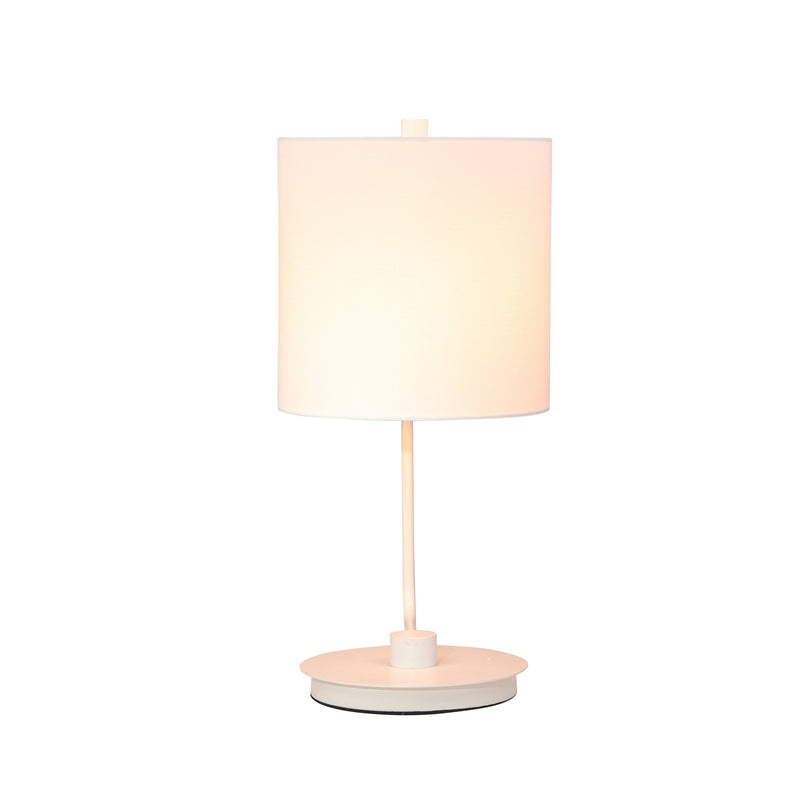 METAL TABLE LAMP 21", WHITE