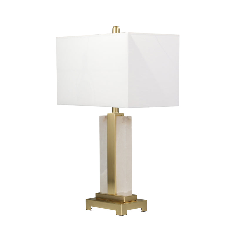 METAL /ALABASTER TABLE LAMP28", WHITE