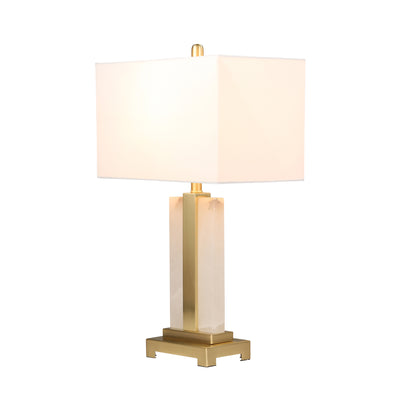 METAL /ALABASTER TABLE LAMP28", WHITE