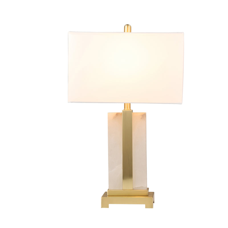 METAL /ALABASTER TABLE LAMP28", WHITE