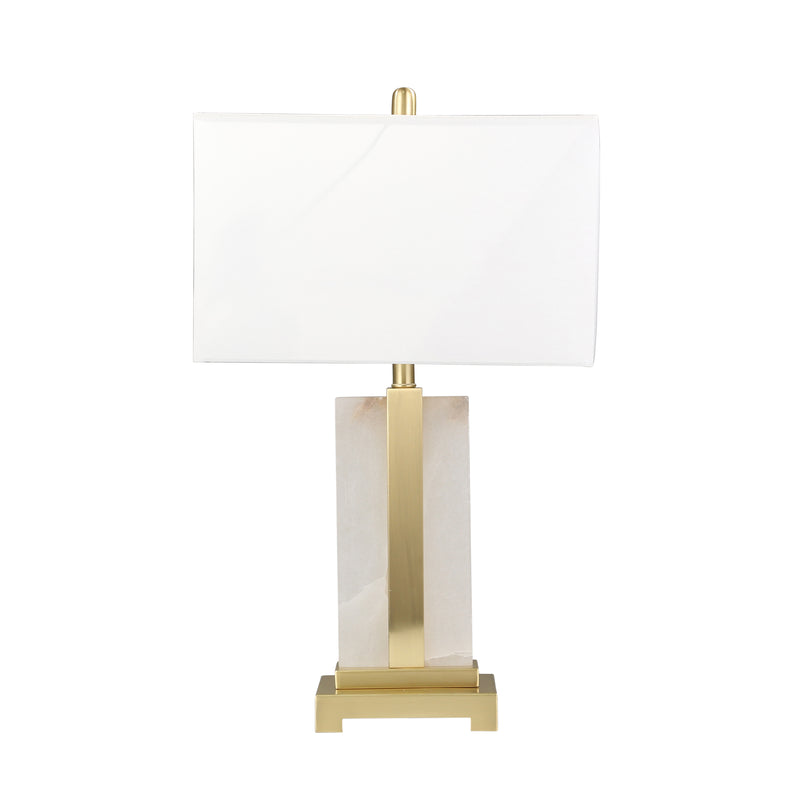 METAL /ALABASTER TABLE LAMP28", WHITE