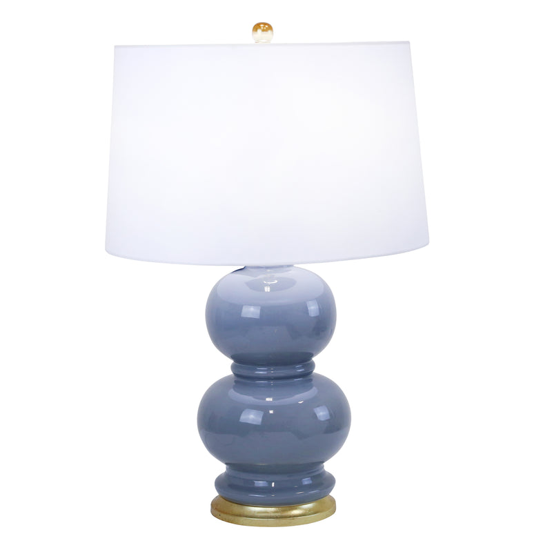 CERAMIC 27" DOUBLE GOURD TABLELAMP, GRAY