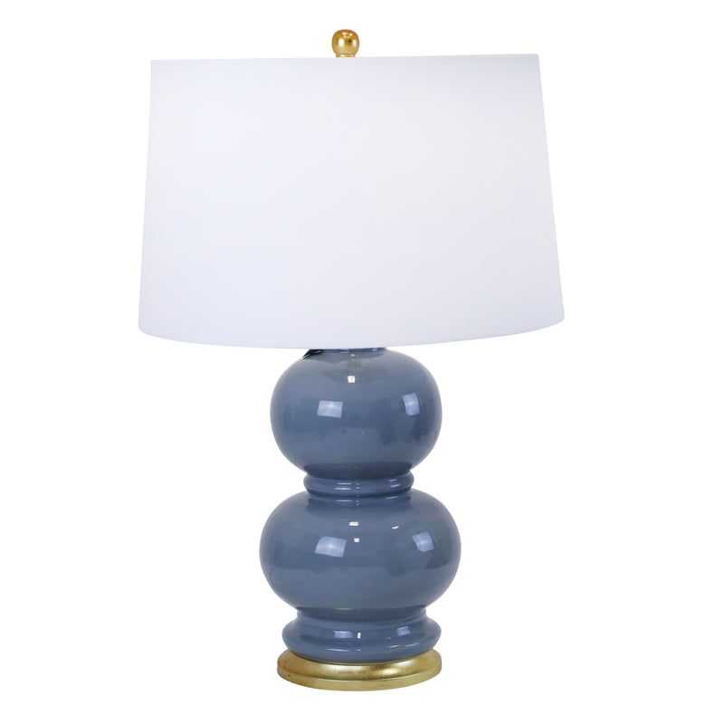 CERAMIC 27" DOUBLE GOURD TABLELAMP, GRAY