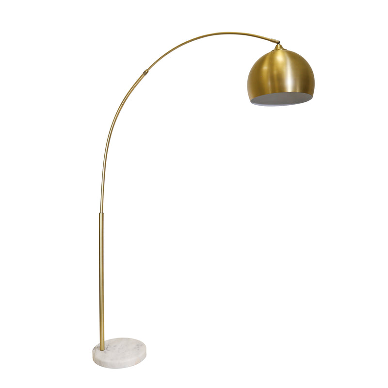 METAL 77" ARCH FLOOR LAMP W/ MARBLE BASE, GOLD