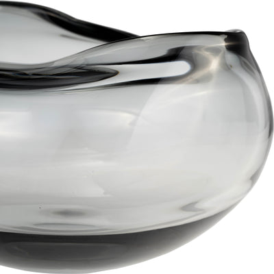 GLASS, 10"D IRREGULAR SHAPE BOWL, SMOKE