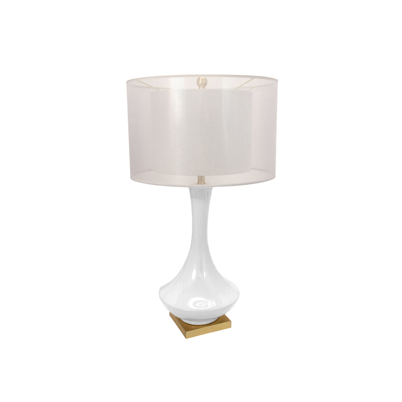 CERAMIC 32" BOTTLE TABLE LAMPWITH DOUBLE