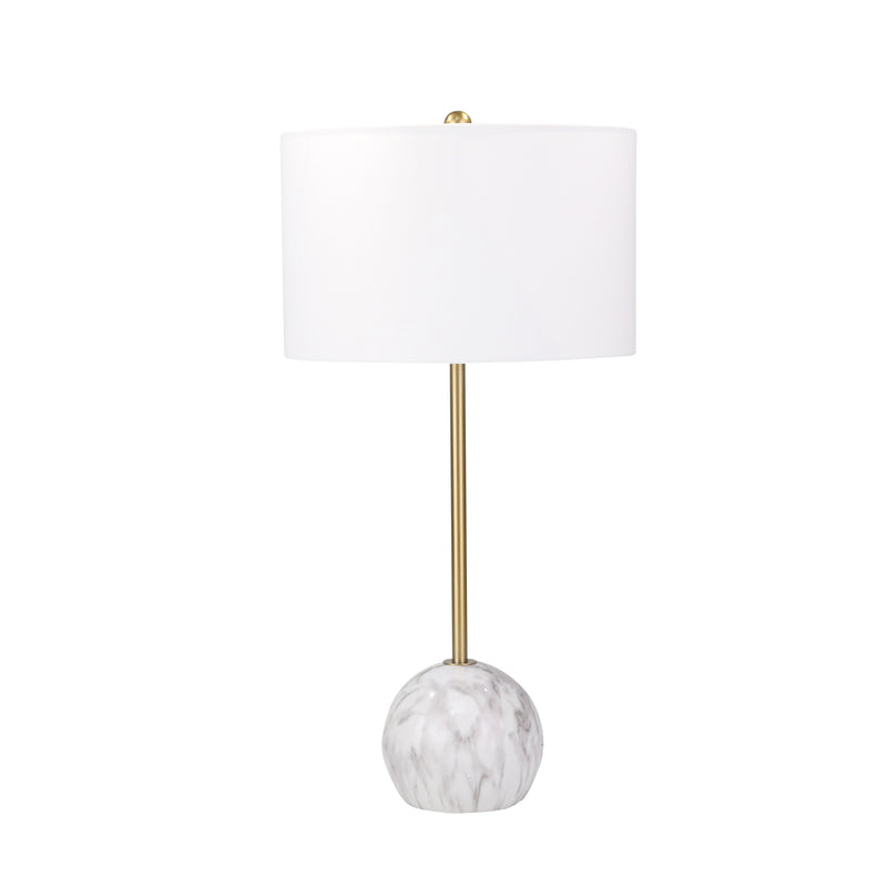 RESIN 32" BALL BASE TABLE LAMP, GOLD/WHITE - KD