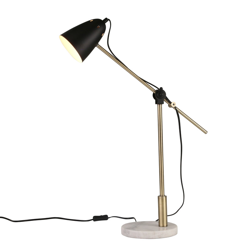 METAL 31" TABLE LAMP W/ MARBLE BASE, GOLD