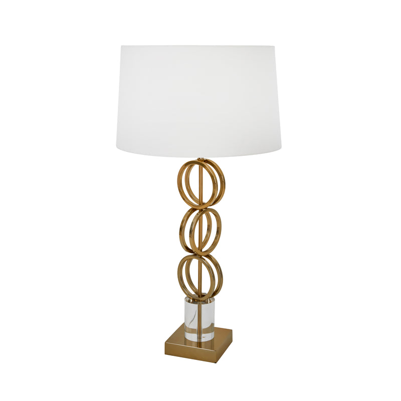 STAINLESS STEEL 31" GEOMTETRICRINGS TABLE LAMP,