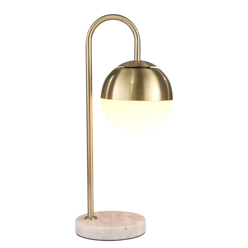 METAL 22" TASK LAMP WITH MARBL