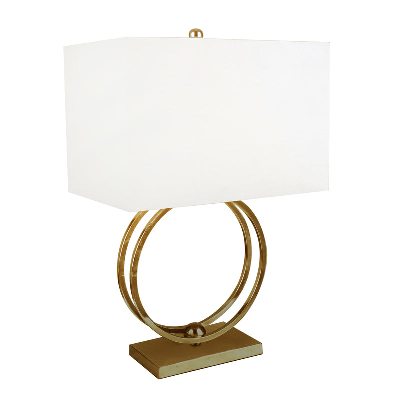 METAL 28" DOUBLE CIRCLE TABLELAMP, GOLD