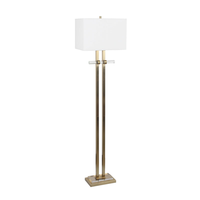 METAL 64" LAMP WITH CRYSTAL BASE, GOLD