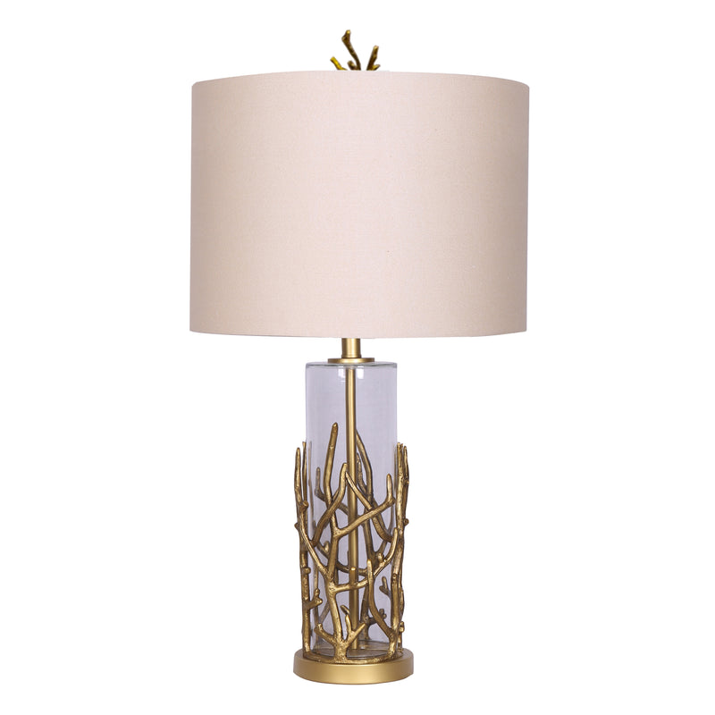 POLY 28" CORAL TABLE LAMP, GOLD