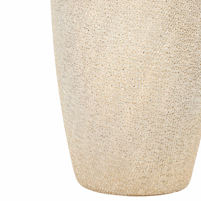 CERAMIC 12" VASE, CHAMPAGNE