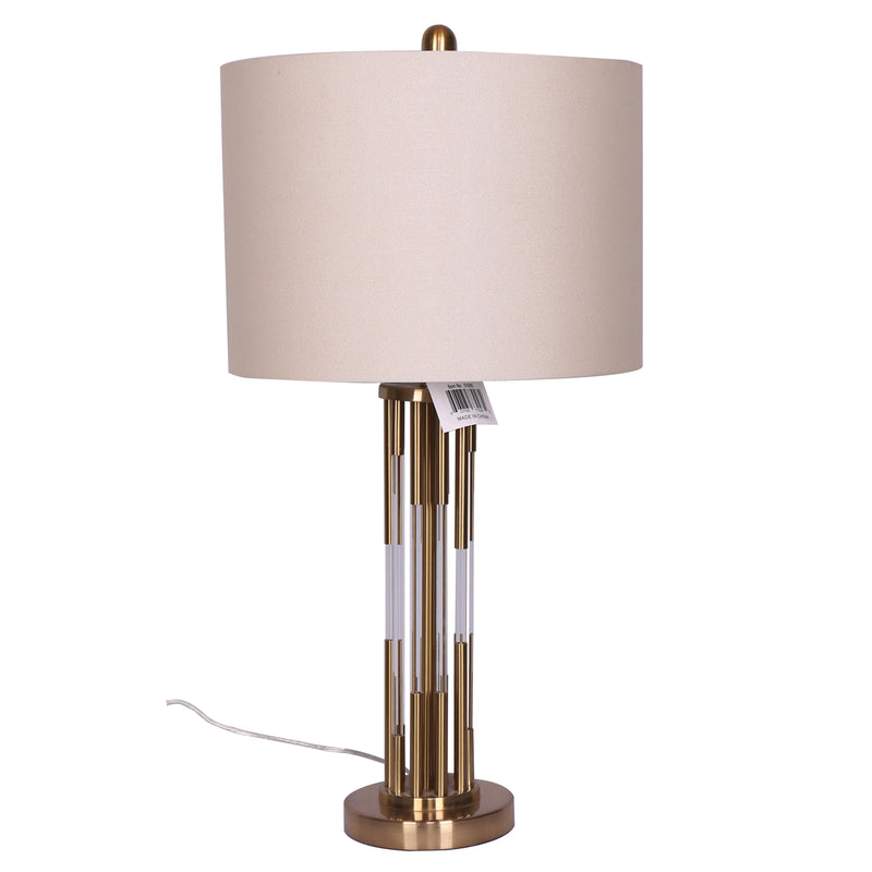 GLASS 26" TABLE LAMP, GOLD