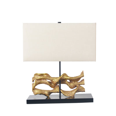 POLY 19.5" ABSTRACT TABLE LAMP, GOLD