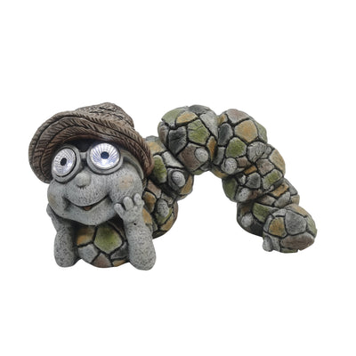 15" Caterpillar With Sun Hat Solar Eyes, Grey