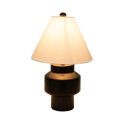 22" Modern Cylinder Table Lamp, Black