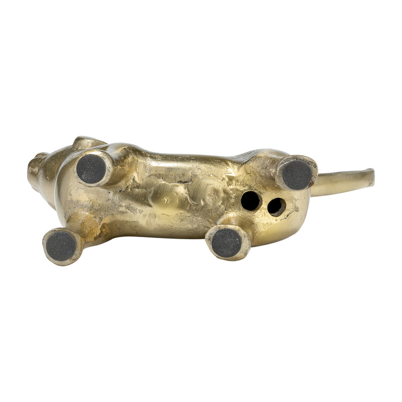 8"L METAL, DECO HOWLING DOG, GOLD