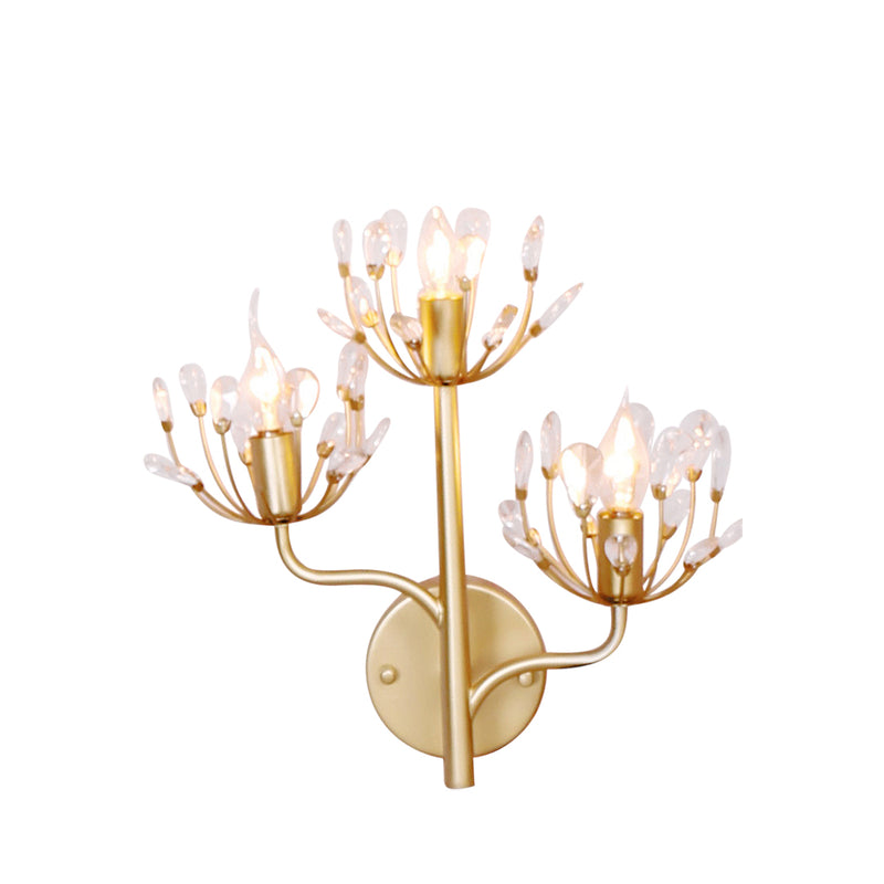 METAL 3 LIGHT WALL SCONCE, GOLD