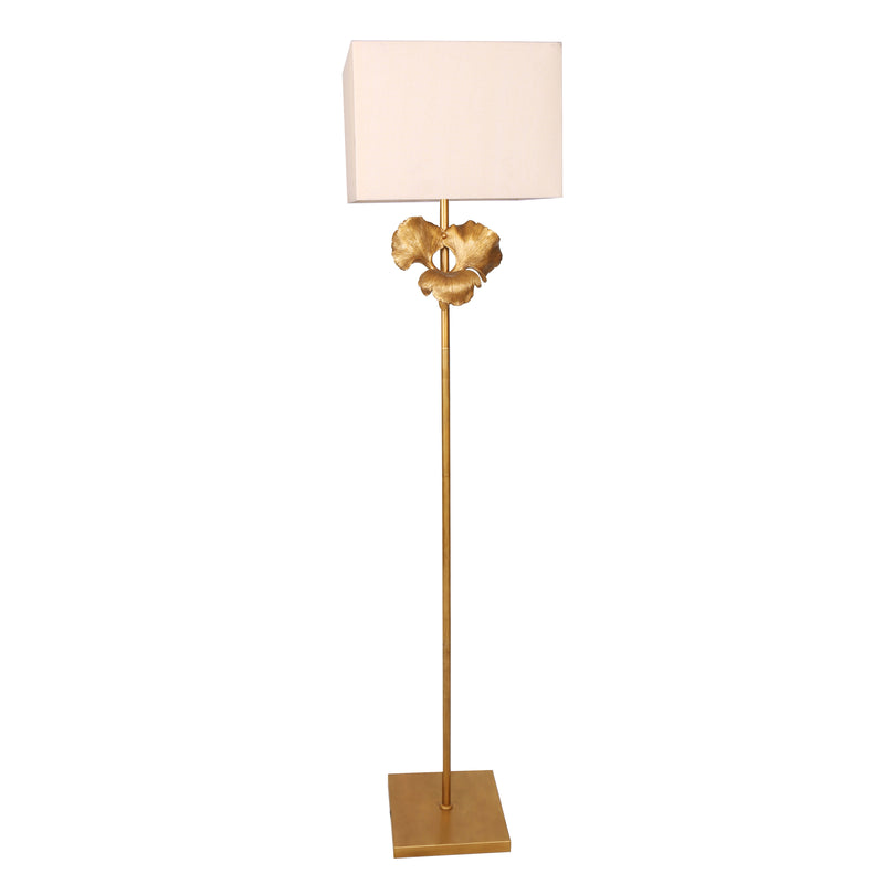 METAL GINKO FLOOR LAMP, GOLD