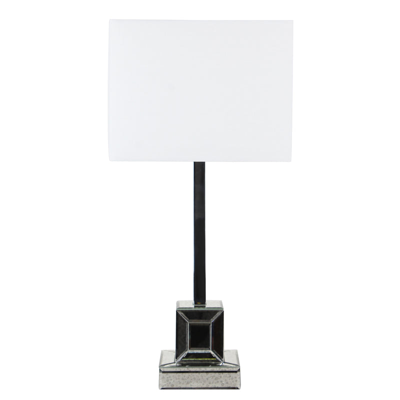 MIRRORED TABLE LAMP, SILVER