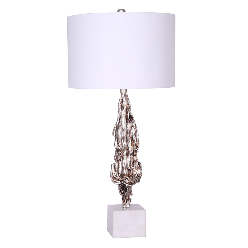 POLYRESIN TABLE LAMP,SILVER