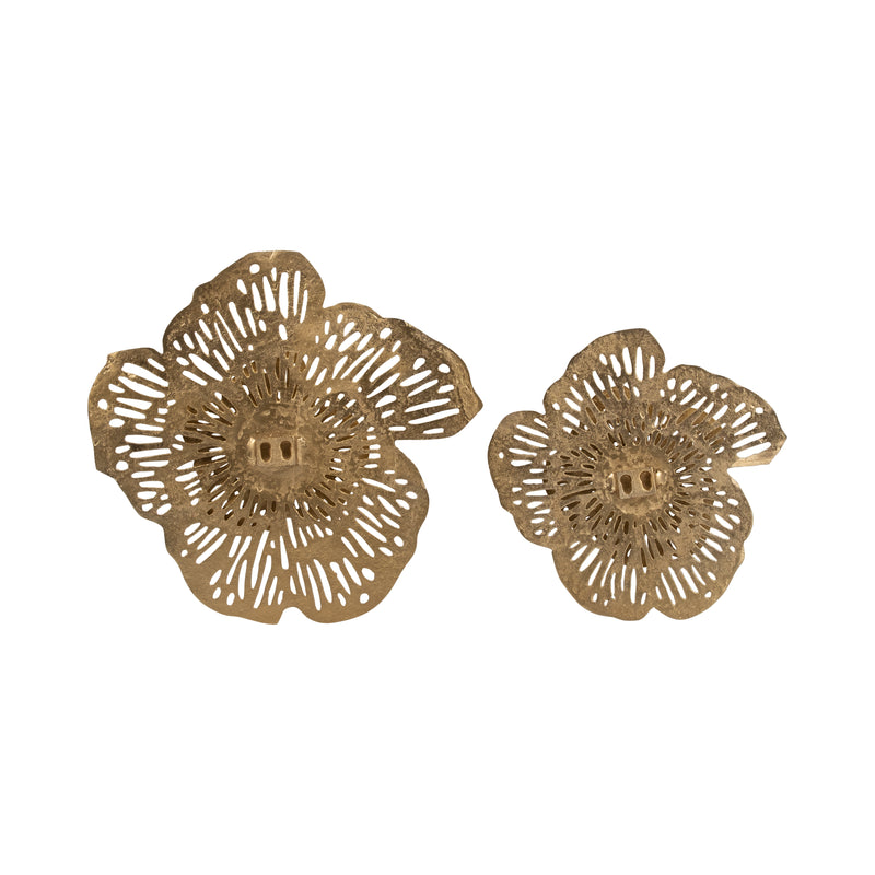 S/2 14/18" Salma Gold Wall Flowers