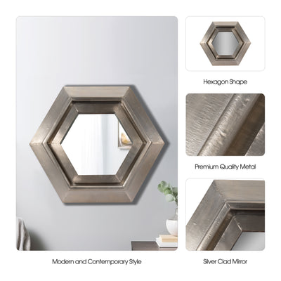 20x20" Warwin Silver Clad Hexagon Mirror