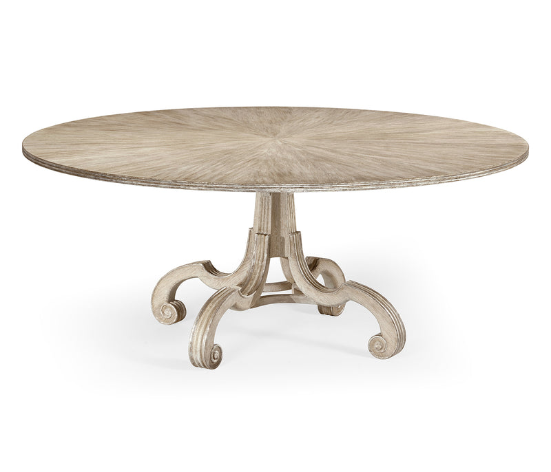 William Yeoward Collected - Country House Chic - Lacock 70" Venetian White Oak Dining Table with Silver Gilding