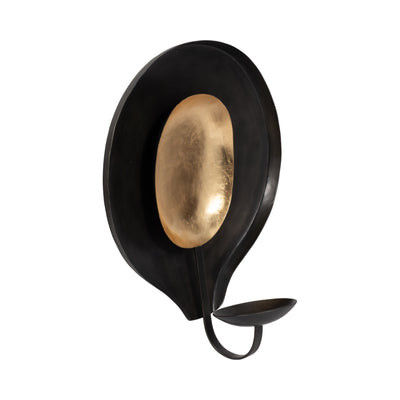 METAL, 15" ROUND VOTIVE HOLDER, BLACK/GOLD