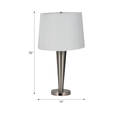 Metal,s/2,25"h,slim Cone Table Lamps,nickel