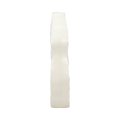 12" Ribbed Open-cut Out Vase, Ivory