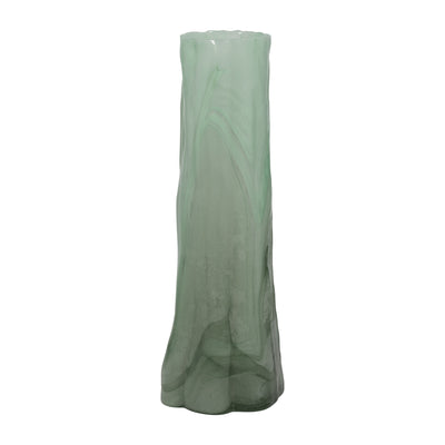 20" Verena Large Green Glass Vase