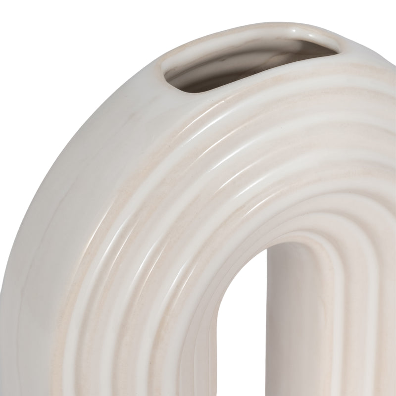 8" Oval Arch Vase, Ivory