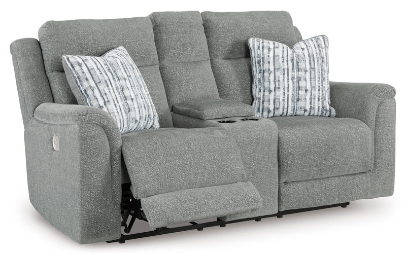 Overflow Power Reclining Loveseat with Console